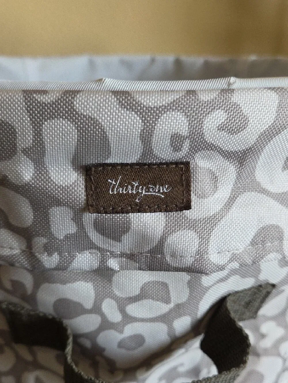thirty-one Gray and White Leopard Print Fabric Storage Bin